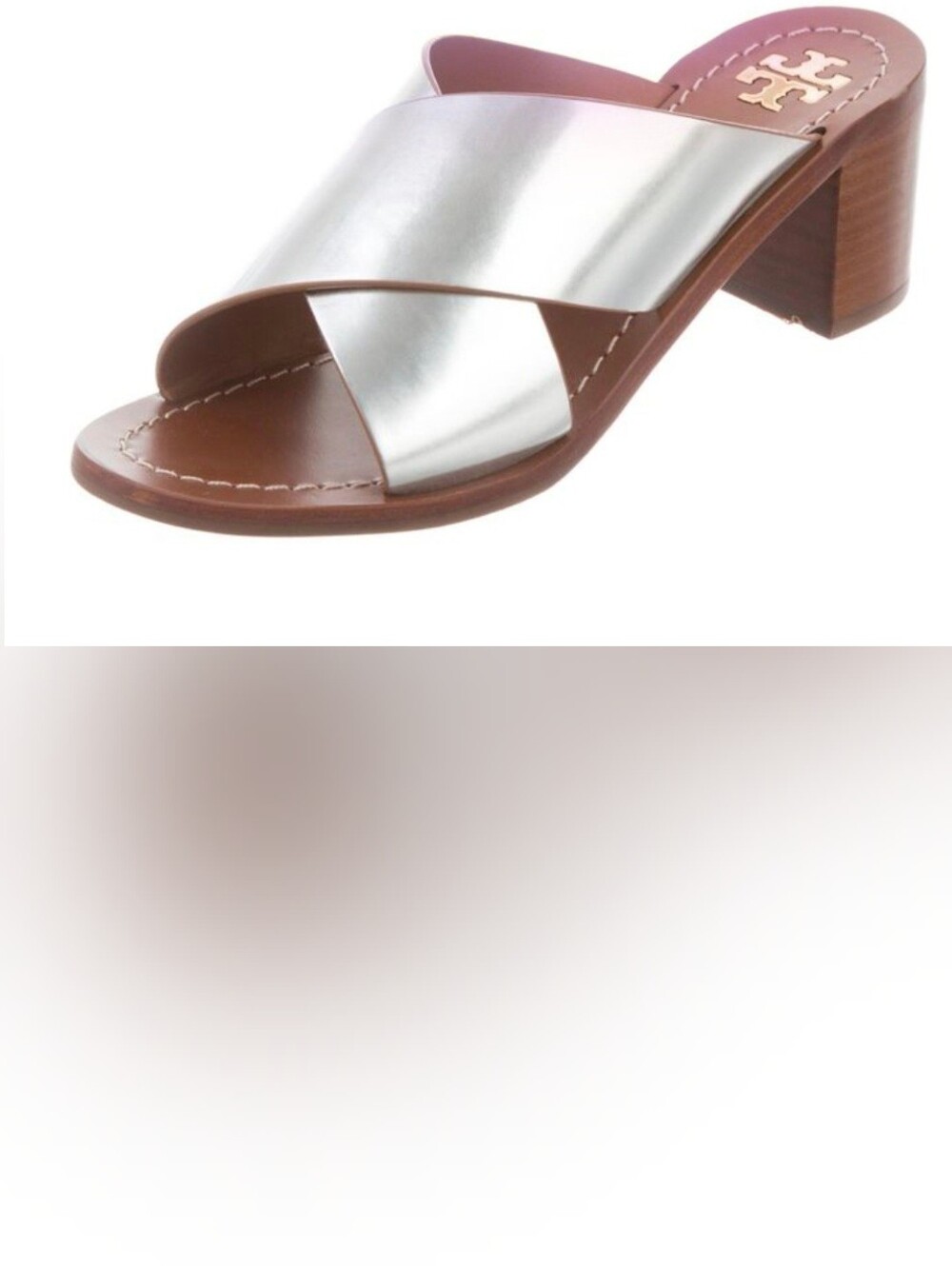 Tory Burch Metallic Montrose Silver Slide Sandal - Size 10